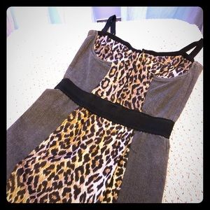 D&G Dolce and Gabbana Satin Leopard Print Dress